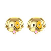 LJCE101 Gold Puppy Earrings