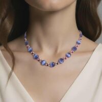 LJGN35 Glass Centred Beaded Necklace