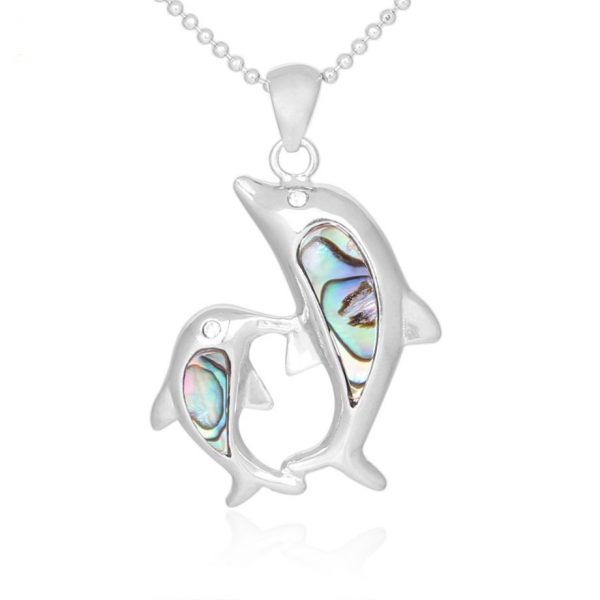 LJCN20 Paua Shell Dolphin Necklace