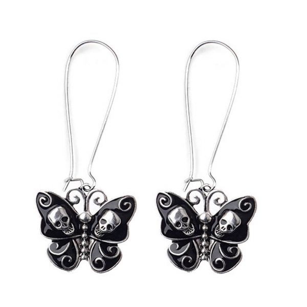 CE35 Gothic Butterfly Drop Earrings