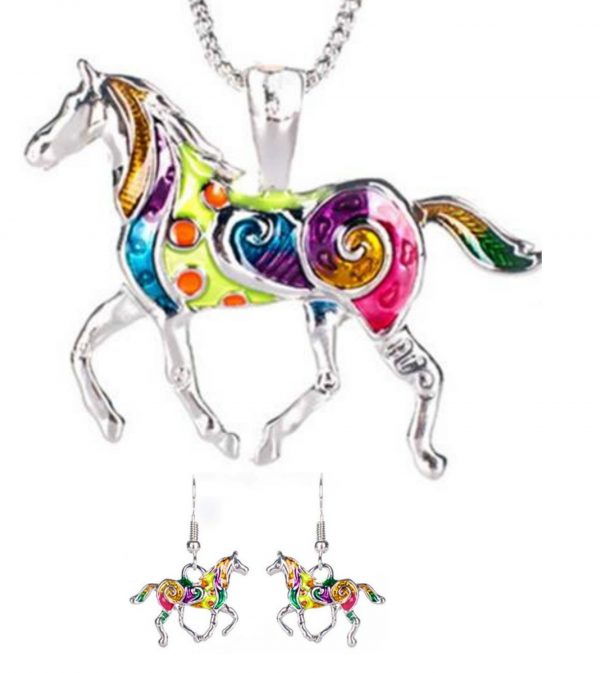 LJCS54 Multi Coloured Horse Set