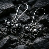 CE35 Gothic Butterfly Drop Earrings