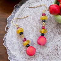 GE8 Red Coral Centred Earrings