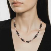 LJGN26 Garnet Centred Necklace