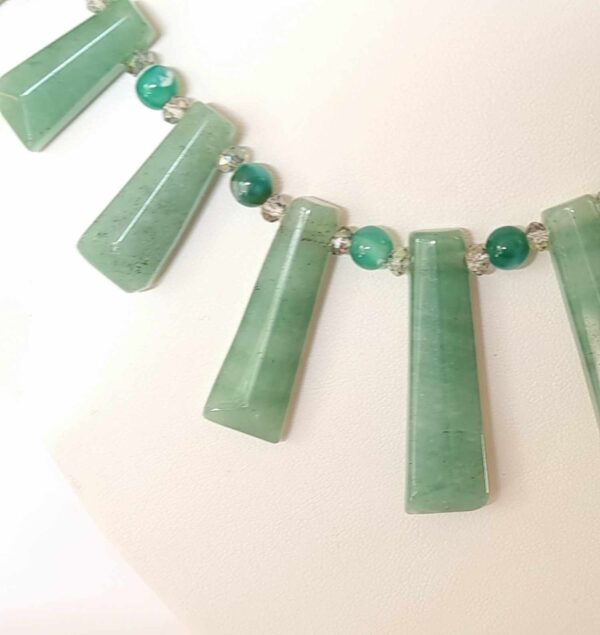 LJGN41 Green Aventurine & Agate Necklace - Image 2