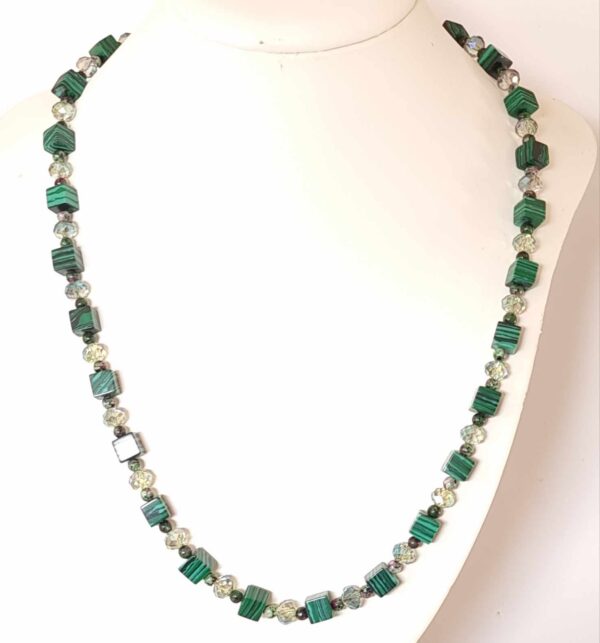LJGN18 Malachite & Agate Necklace