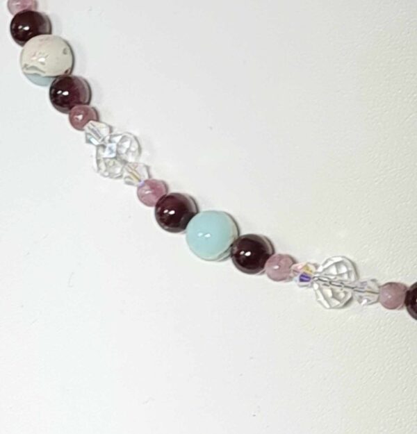 LJGN8 Sandstone, Crystal & Garnet Centred Necklace - Image 2