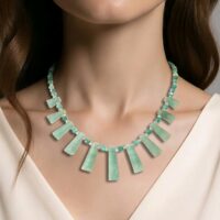 LJGN41 Green Aventurine & Agate Necklace