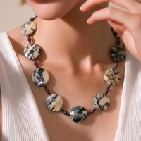 LJGN15 Jasper Disc Necklace