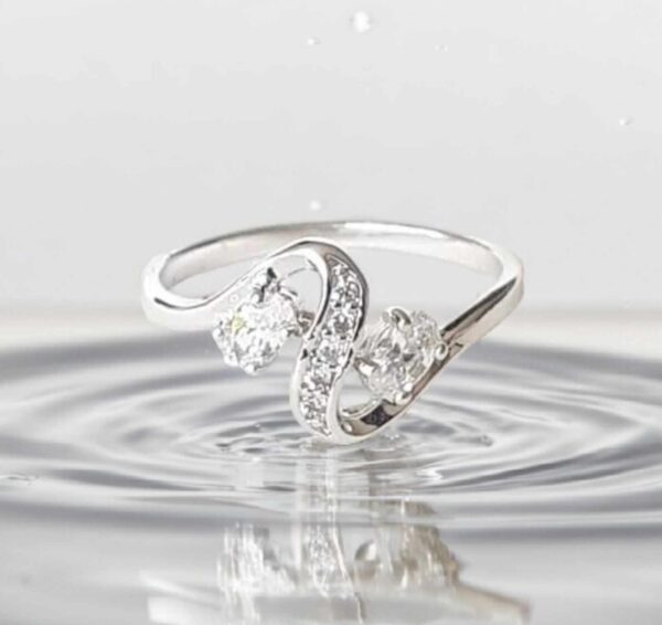 LJCR16 Silver Plated S Shaped Ring. Size 7 , 8, 9 & 10