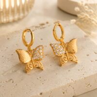 LJGPJ2 Gold Plated Butterfly Earrings