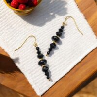 LJGE24 Black Onyx & Crystal Drops