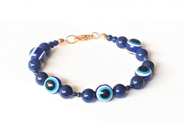 LJEE15 Lapis Evil Eye Bracelet