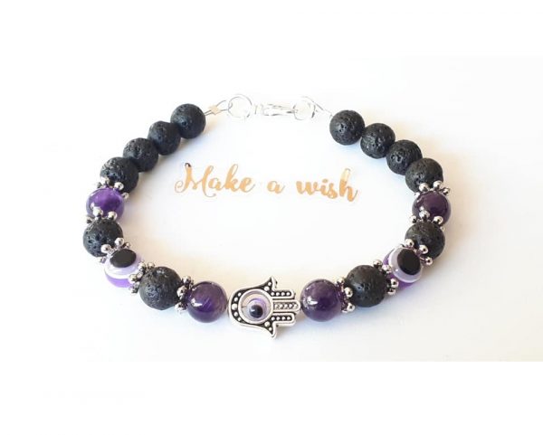 LJEE6 Amethyst Evil Eye Bracelet
