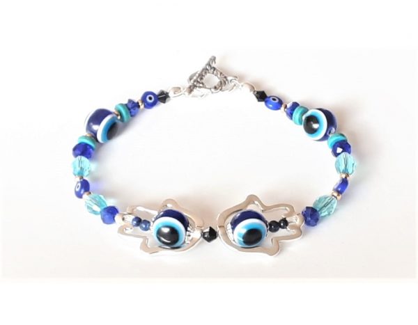 LJEE7 Double Palm & Evil Eye Bracelet