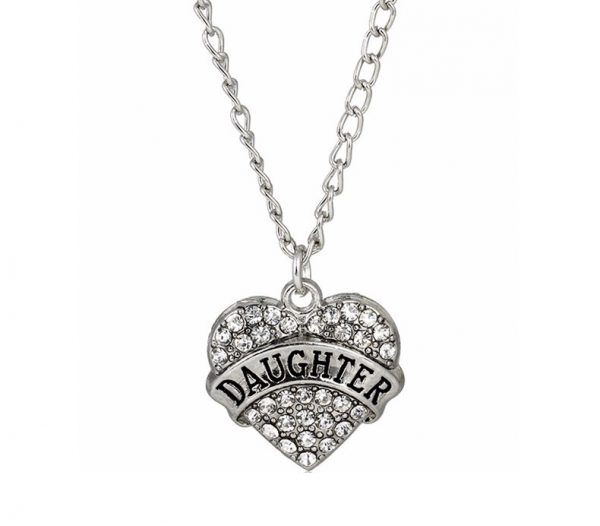 LJCN12 DAUGHTER Crystal Heart Necklace
