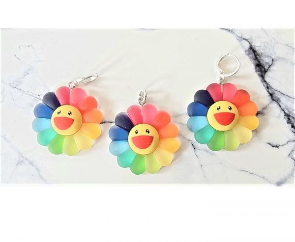 Smiley Rainbow Flower Set