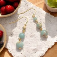 LJGE33 Blue Sea Stone Trio Drops