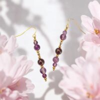 LJGE334 Agate & Amethyst Drop Earrings