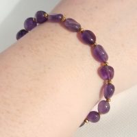 LJGB62 Chunky Amethyst Beaded Bracelet