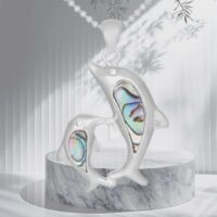 LJCN20 Paua Shell Dolphin Necklace