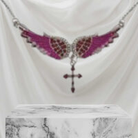 LJCN71 Purple Angel Wing Necklace