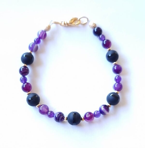 LJGB56 Onyx & Agate Bracelet - Image 2