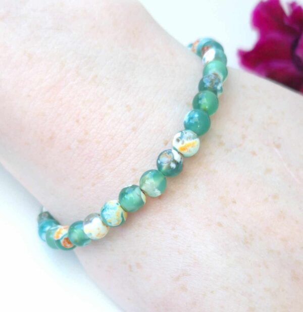 LJGB56 Green Agate Stone Beaded Bracelet