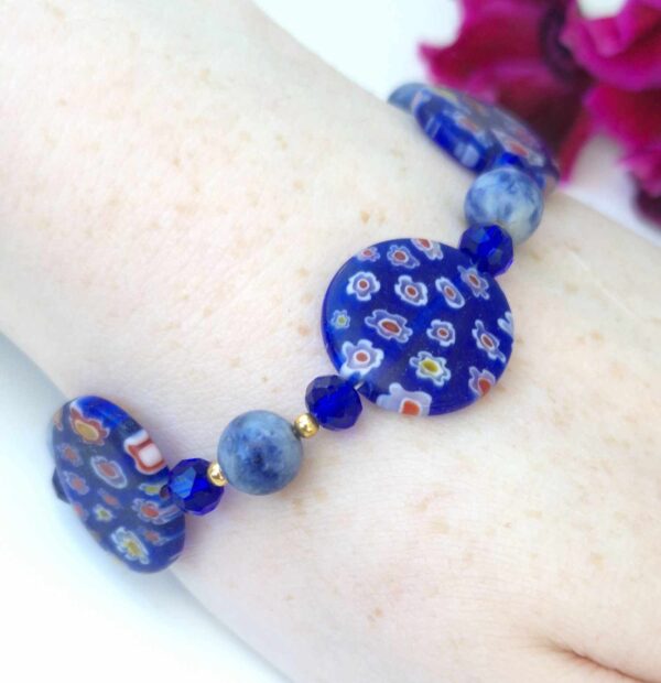 LJGB78 Blue Millefiori Bracelet