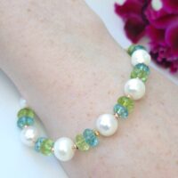 LJGB76 Tourmaline & Fresh Water Pearl Bracelet.