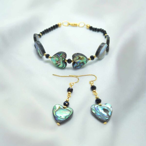LJGS17 Paua Shell & Crystal Bracelet Set