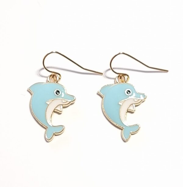 LJCE87 Blue Dolphin Earrings