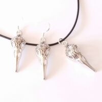 LJGJ23 Crow Skull Necklace Set