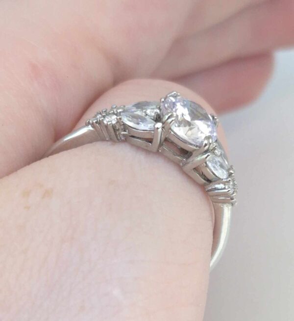 SSR27 Sterling Silver Elegant Round CZ Ring - Image 3