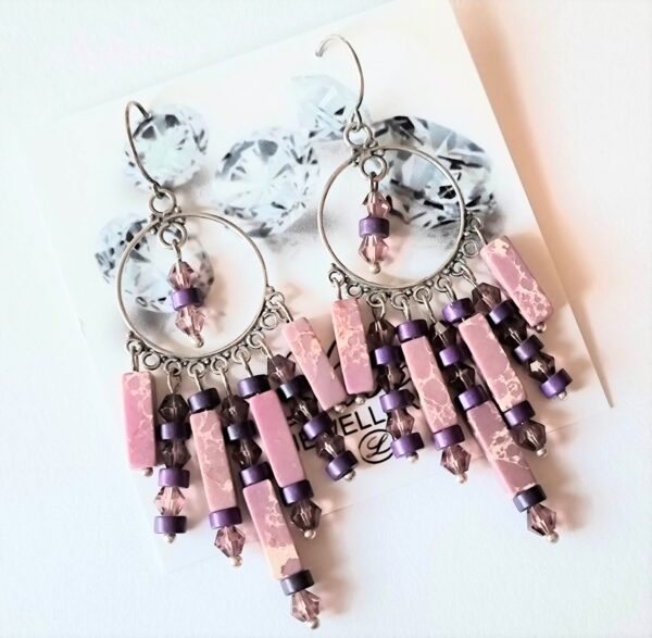 LJGE77 Multi Stranded Gemstone Earrings
