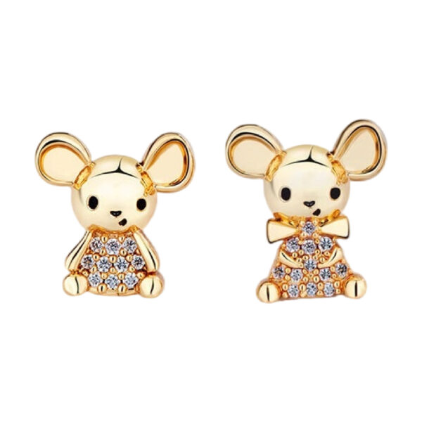 LJCE74 Mouse Stud Earrings