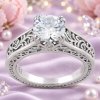 SSR165 Man Made CZ Diamond Dress Ring.