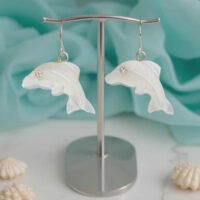 LJCE67 Shell Dolphin Earrings