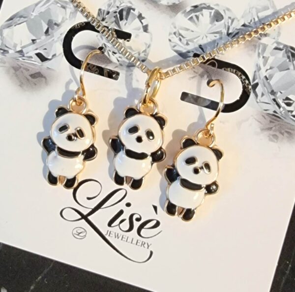 LJCS77 Panda Necklace Set