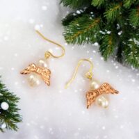 LJGE55 Fresh Pearl Angel Earrings