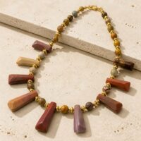 LJGN49 Brown Gemstone Necklace.
