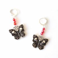 LJGJ55 Gothic Butterfly Crystal Drop Earrings