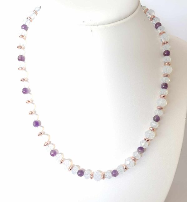 LJGN57 Moonstone & Amethyst Necklace