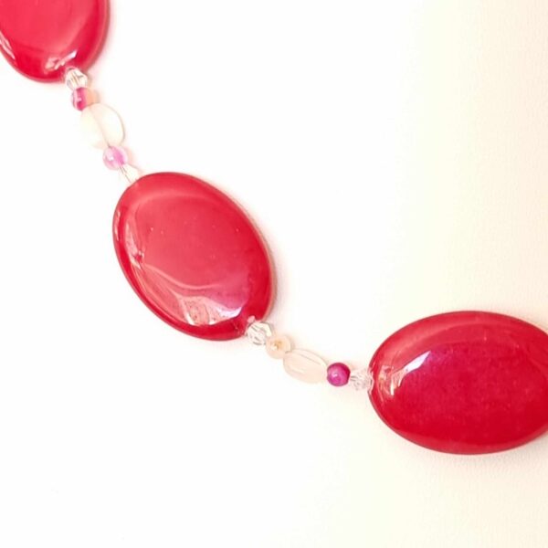 LJGN47 Agate, Pink Quartz & Crystal Necklace - Image 2