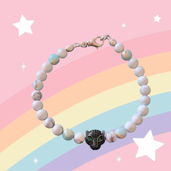 LJGG56 Blue Sandstone Cat Bracelet
