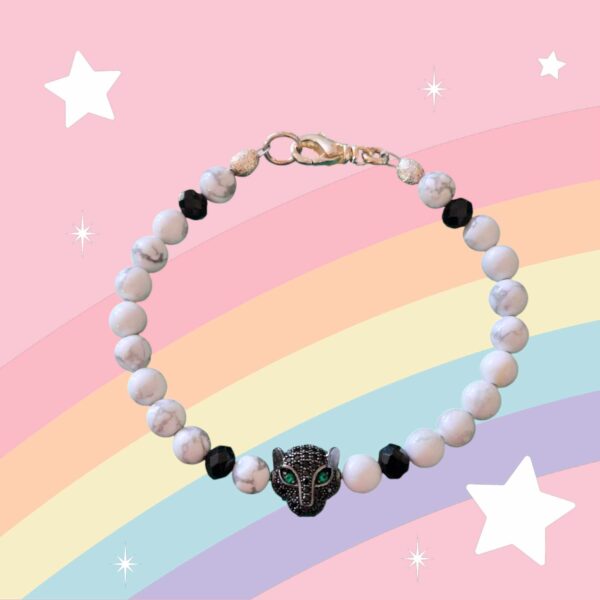 Black Crystal Girls Cat Bracelet