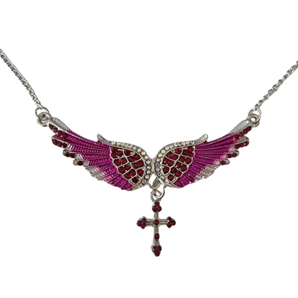 LJCN71 Purple Angel Wing Necklace