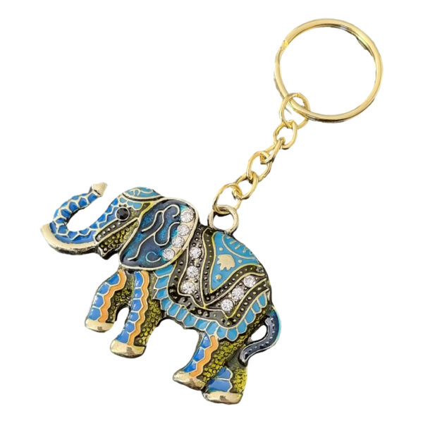 LJK8 Blue Elephant Keyring