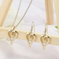 LJCS77 Gold Colored Heart Set