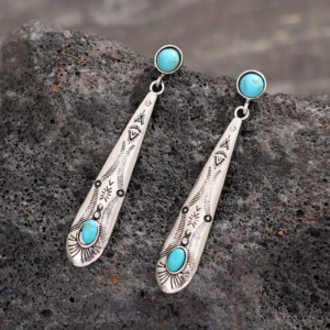 LJCE78 Silver Coloured Teardrop Earrings - Image 2